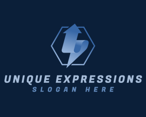 Hexagon Arrow Express Logistics logo design