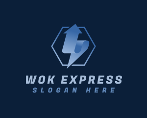 Hexagon Arrow Express Logistics logo design