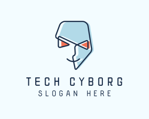 Cyber Robot Face logo design