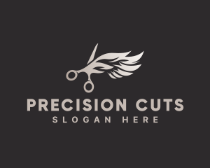 Scissors Wings Stylist logo design