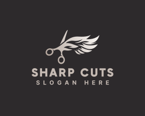 Scissors Wings Stylist logo design