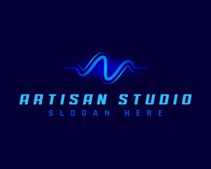 Studio Frequency Wave logo design