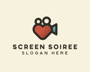 Heart Movie Camera logo design