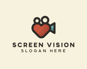 Heart Movie Camera logo design