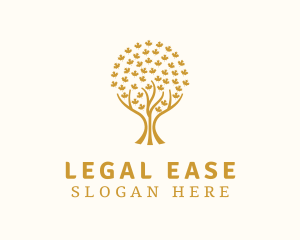 Gold Maple Leaf Tree Logo