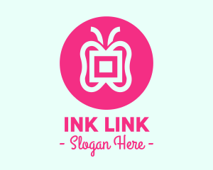 Abstract Pink Butterfly logo design