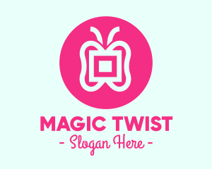 Abstract Pink Butterfly logo design