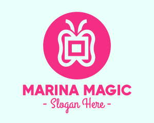 Abstract Pink Butterfly logo design