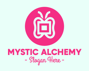 Abstract Pink Butterfly logo design