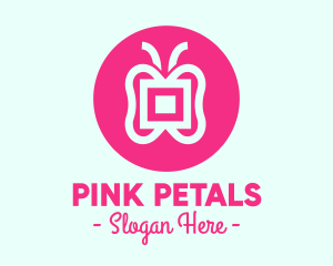 Abstract Pink Butterfly logo design