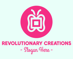 Abstract Pink Butterfly logo design