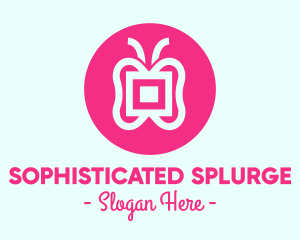 Abstract Pink Butterfly logo design