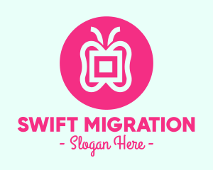 Abstract Pink Butterfly logo design