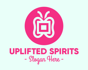 Abstract Pink Butterfly logo design