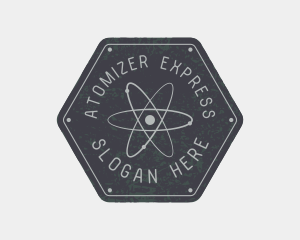 Hexagon Atomic Badge logo design