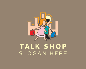 City Couple Shopping logo design