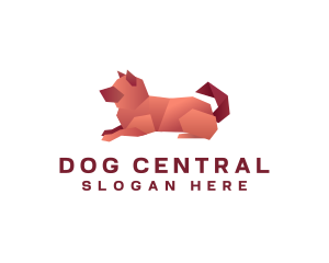 Geometric Sitting Dog logo design