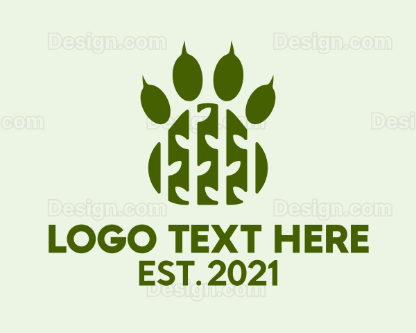 Bear Paw Print Forest Logo