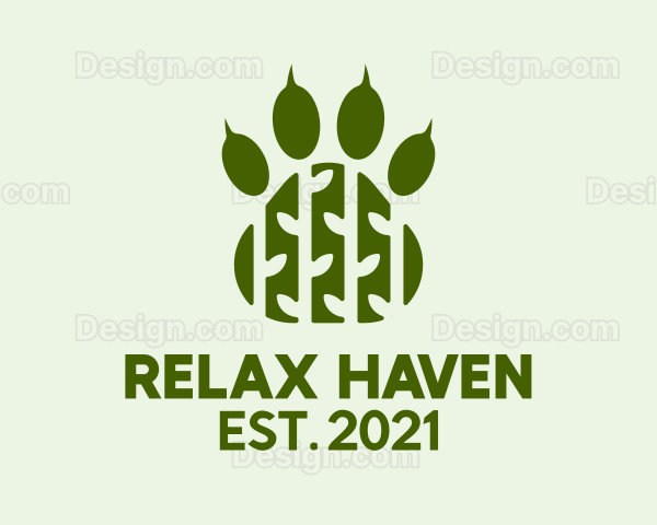 Bear Paw Print Forest Logo