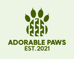 Bear Paw Print Forest  logo design