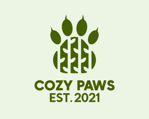 Bear Paw Print Forest  logo design