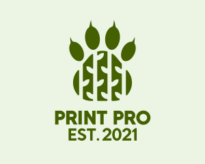 Bear Paw Print Forest  logo design