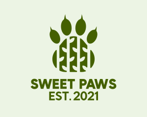 Bear Paw Print Forest  logo design