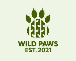 Bear Paw Print Forest  logo design