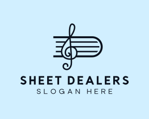 Sheet Music Clef logo design