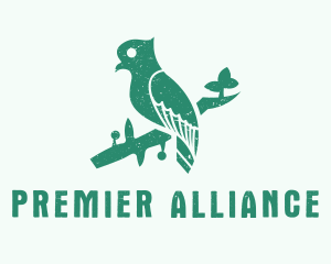 Green Perched Bird Logo