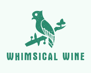 Green Perched Bird Logo