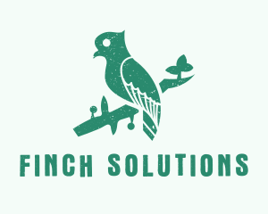 Green Perched Bird logo design