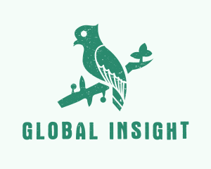 Green Perched Bird logo