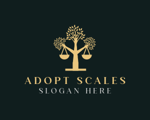 Justice Scale Tree logo design