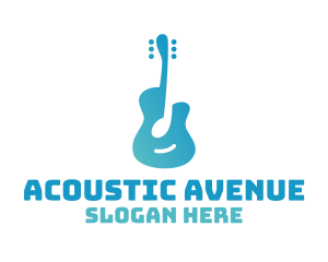 Blue Guitar Note logo design