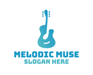 Blue Guitar Note logo design