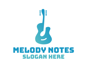 Blue Guitar Note logo design