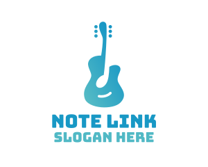 Blue Guitar Note logo design