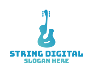 Blue Guitar Note logo design