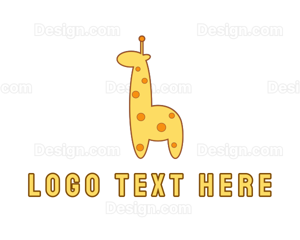 Cute Yellow Giraffe Logo