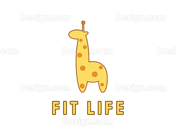 Cute Yellow Giraffe Logo