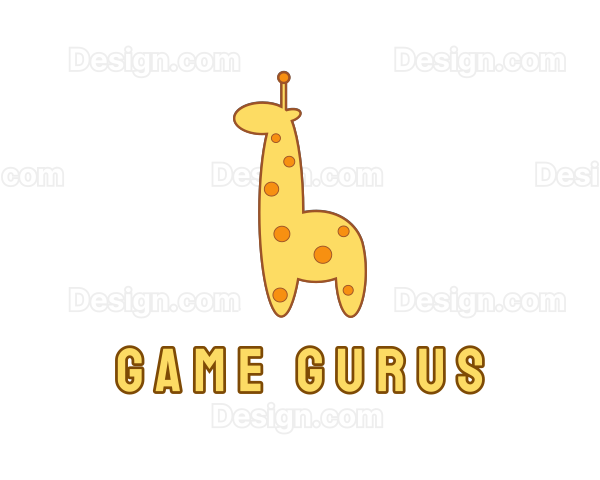 Cute Yellow Giraffe Logo