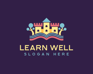 Learning Kindergarten Castle logo design