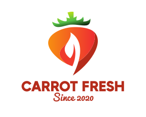 Fresh Organic Carrot logo design