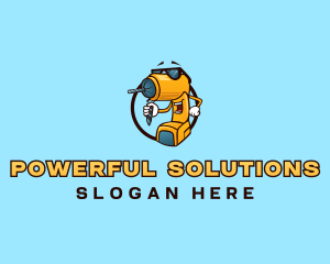 Construction Power Tool Drill logo design