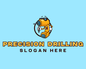 Construction Power Tool Drill logo design