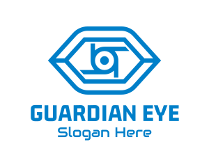 Blue Security Camera Eye logo design