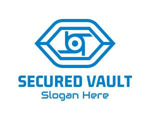 Blue Security Camera Eye logo design