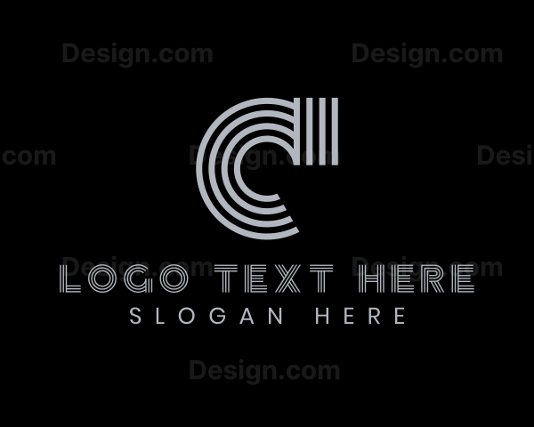 Professional Stripe Company Letter C Logo