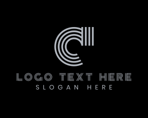 Professional Stripe Company Letter C logo